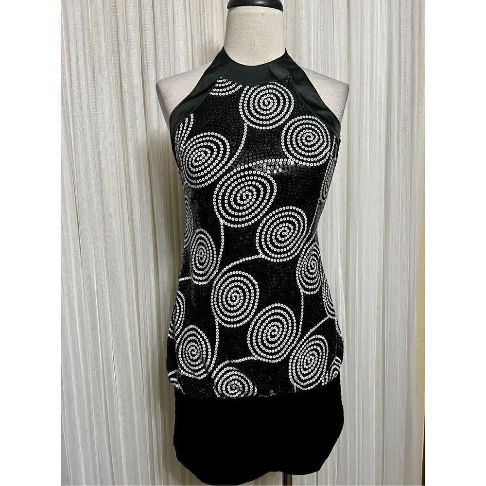 Cache Sequined Party Dress Cocktail Dress Mini Dress Size 2